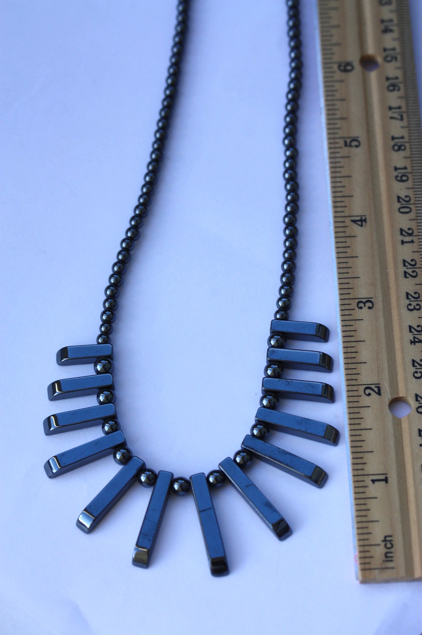 Stunning black vintage hematite necklace