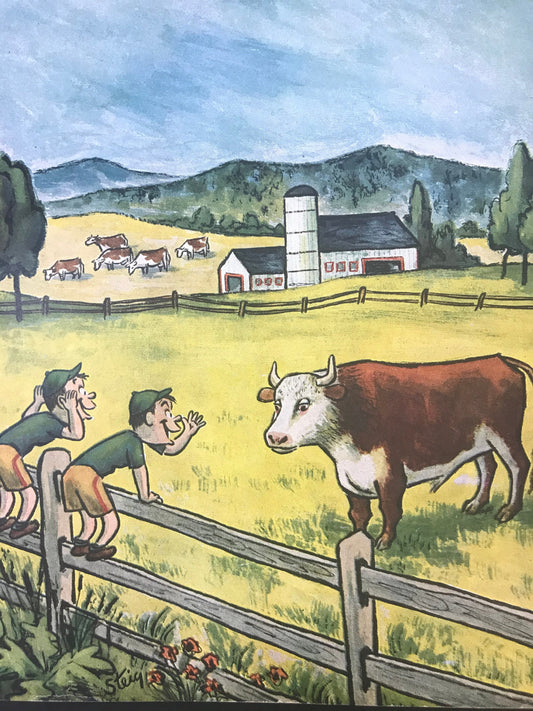 NEW YORKER Magazine cover - July 25 1953 - cows