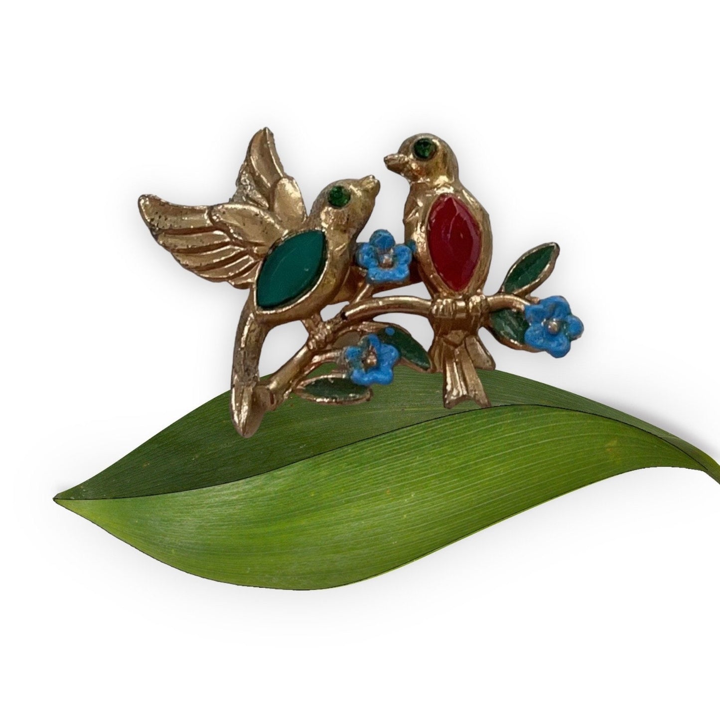 Stunning enhanced vintage bird pin