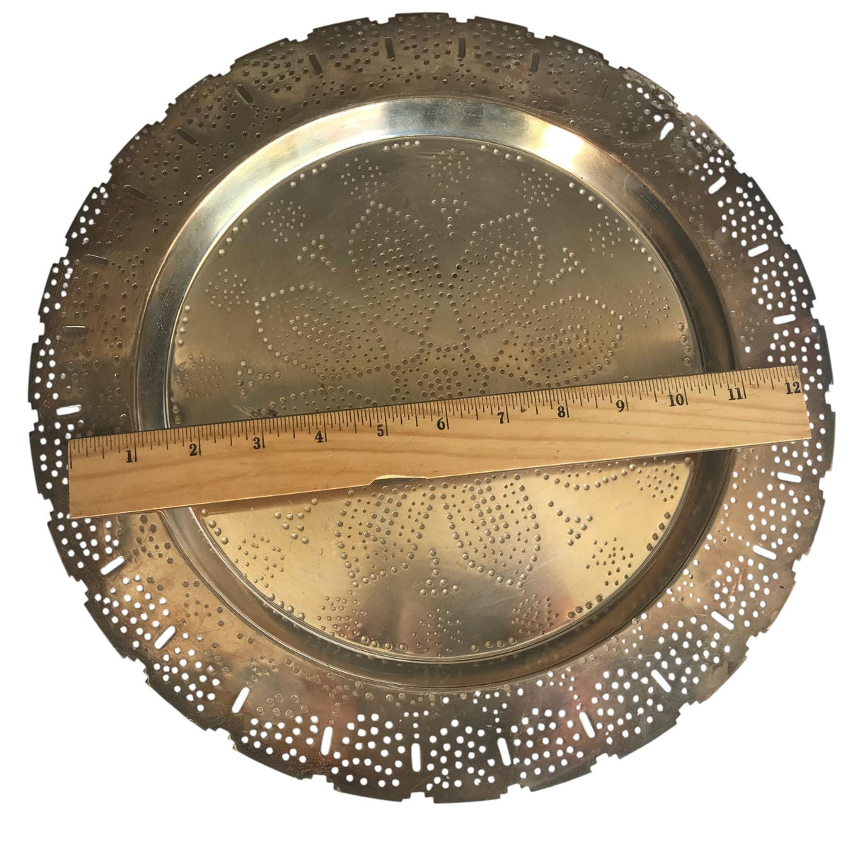Paola Navone x Egizia Pierced Metal Tray | Designer Floral Serving Tray | Italian Design Decorative Charger