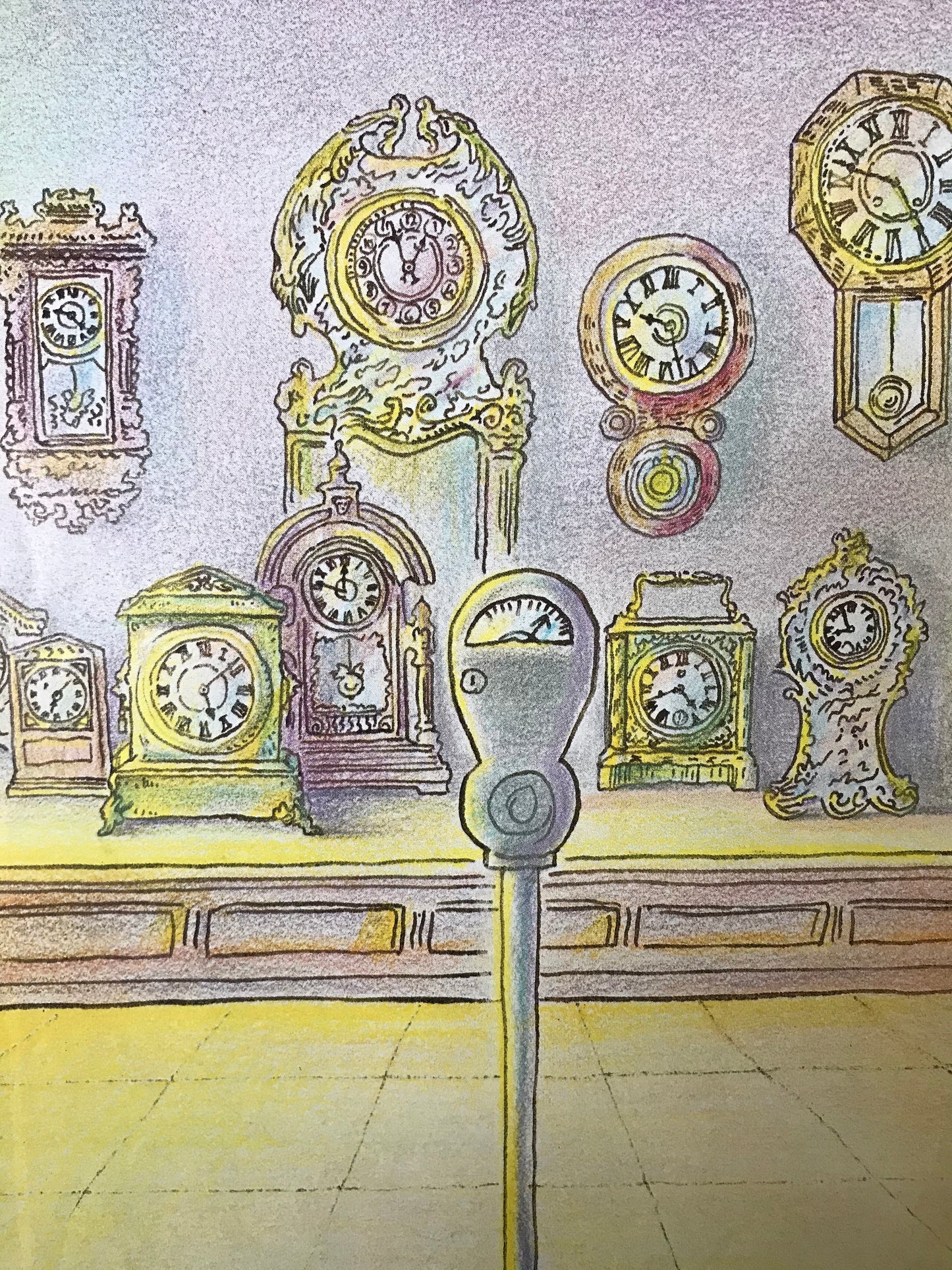 NEW YORKER Magazine cover - March 30, 1981 - parking meter, clocks, time, time keepers