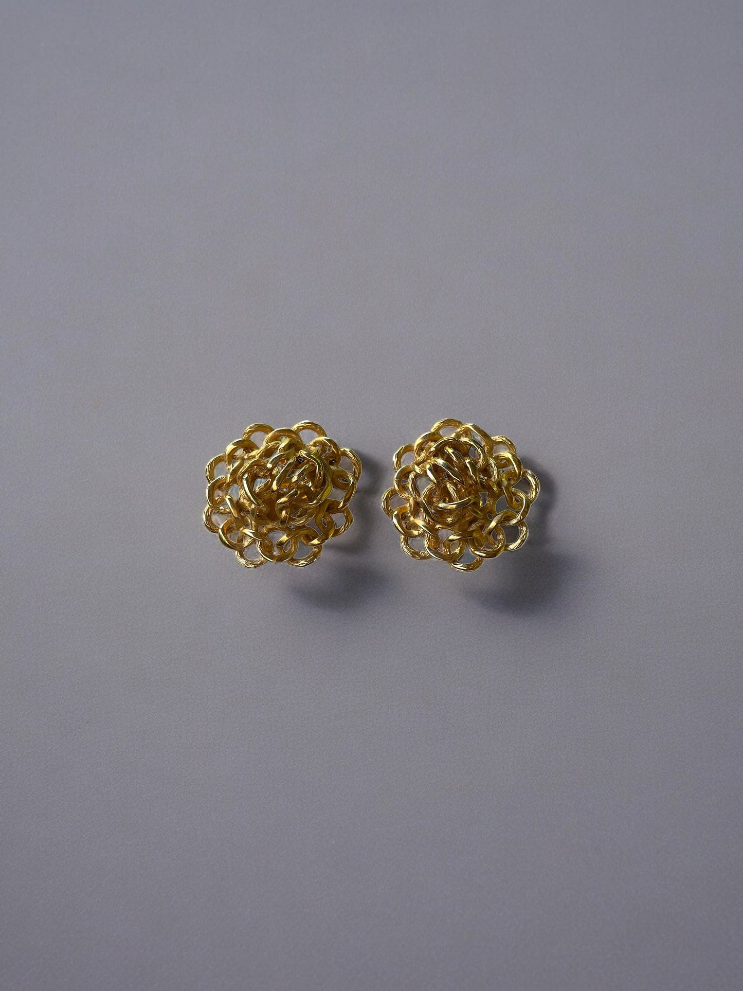 Vintage Fernando Originals FO Inc Gold Tone Clip On Earrings