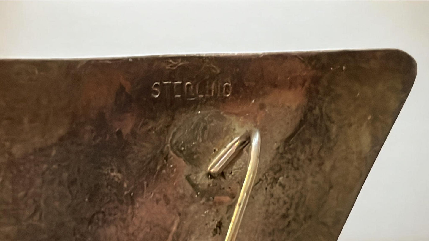 Vintage Artisan Sterling Silver Abstract Pin – Modernist Brutalist Studio Brooch, Handcrafted Statement Jewelry