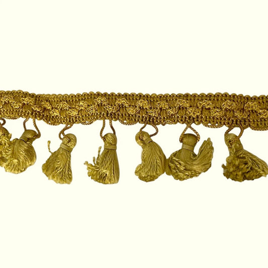 Vintage MCM gold tassel trim - great for upholstery or other sewing projects - 48"