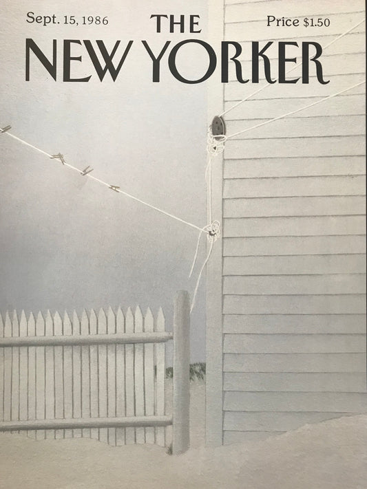 September 15, 1986 - The NEW YORKER Magazine original cover - clothes line, laundry