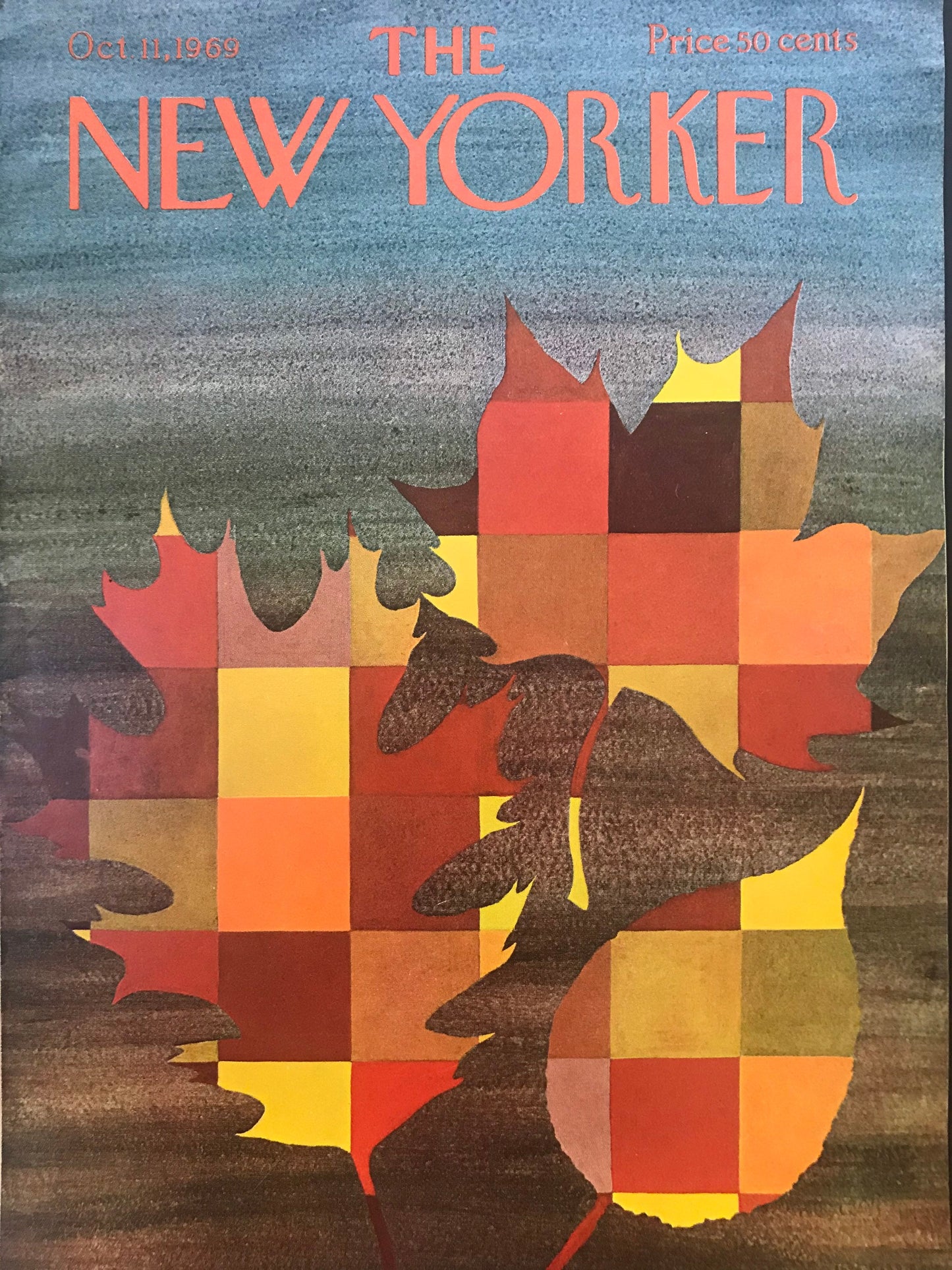 October 11, 1969 - The NEW YORKER Magazine original cover - leaves