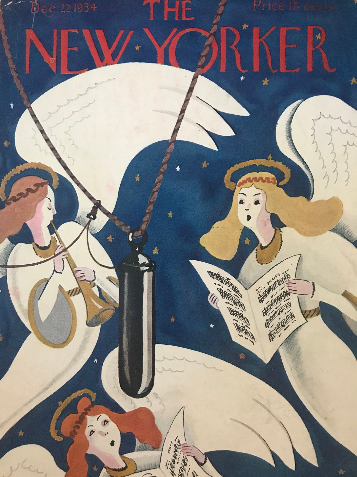 Rare - December 22, 1934 - The NEW YORKER Magazine original cover - angels