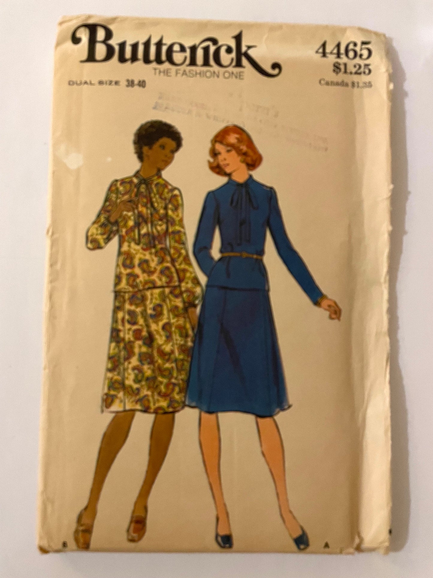 RARE! Very old UNCUT Vintage Sewing Pattern - Butterick 4465 - Women's Dress, Sizes 38-40