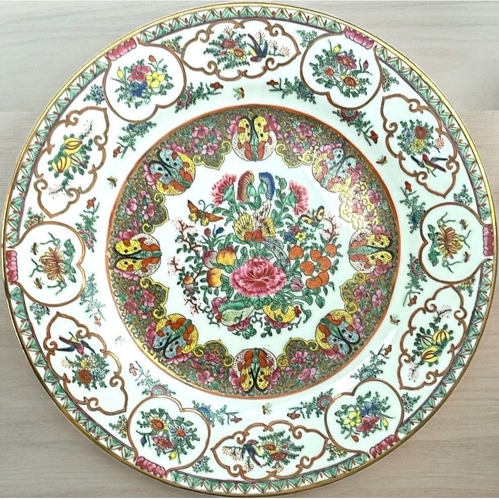 Stunning Chinese Antique Rose Canton dish - excellent condition Canton plate