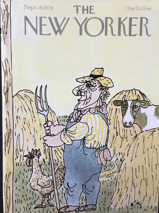 September 18, 1978 - The NEW YORKER Magazine vintage original cover - farmer by William Steig