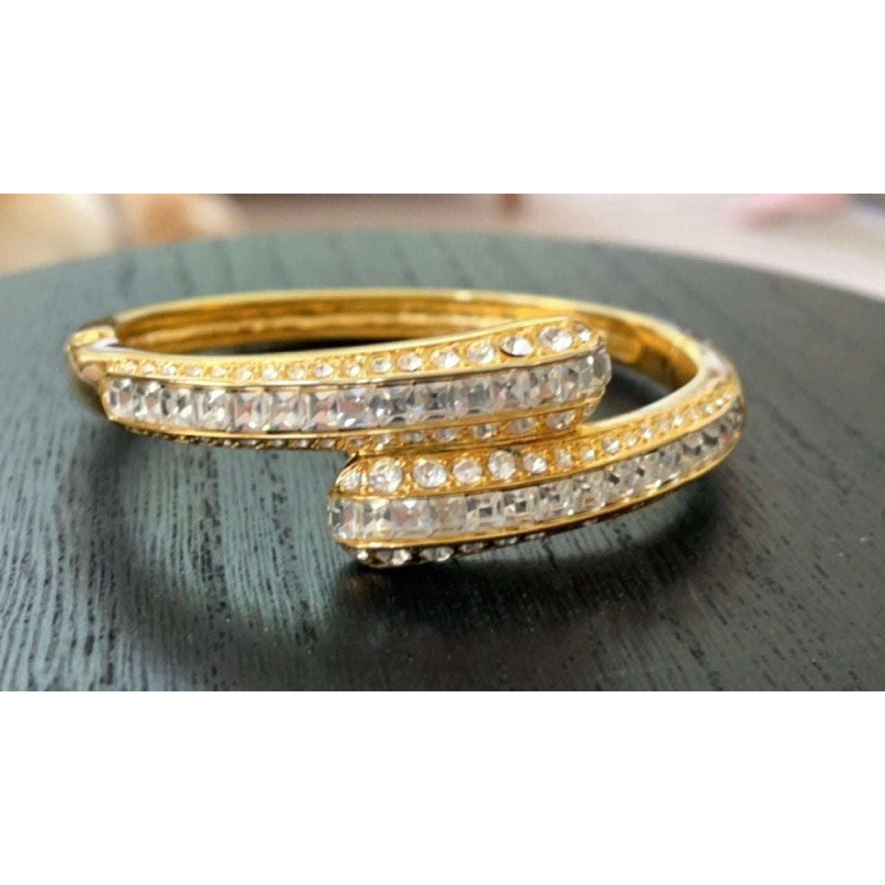 Stunning vintage rhinestone and crystal baguette vintage bracelet