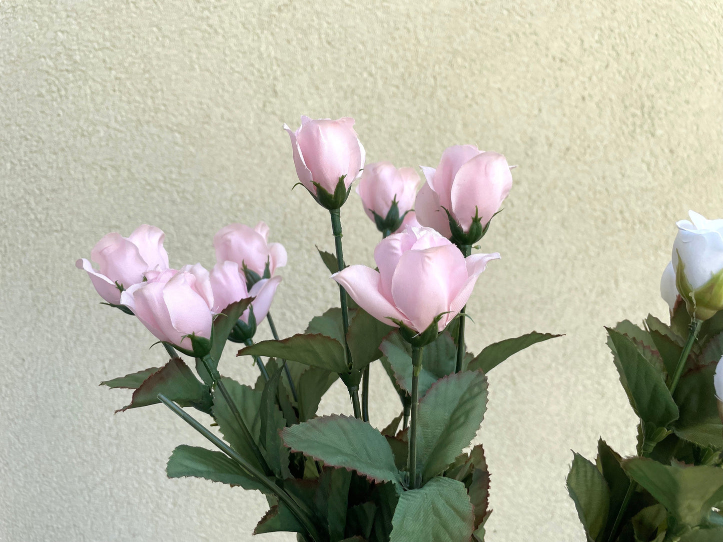 Vintage stems of stunning pink or white faux flowers