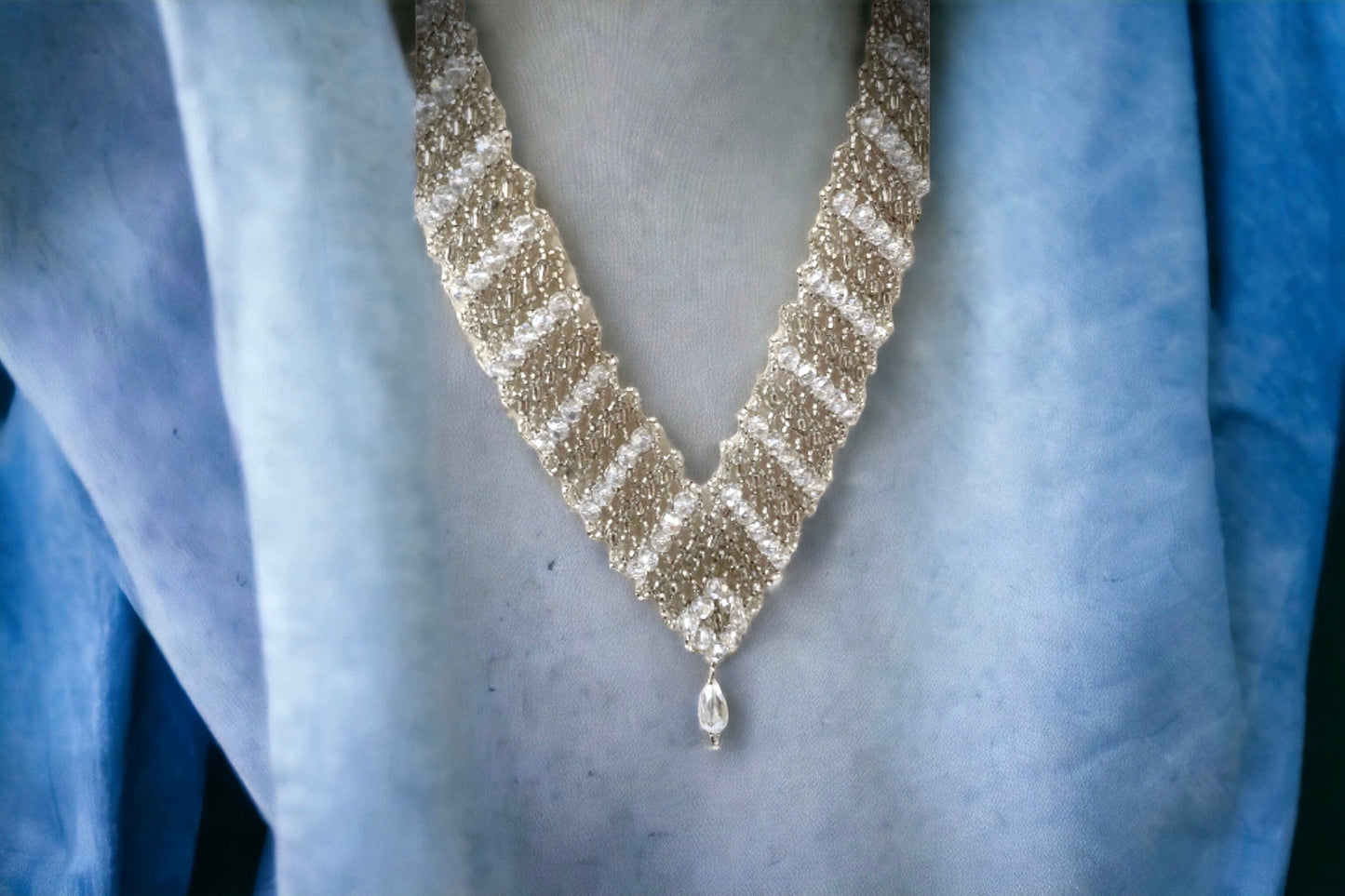 Breathtaking, show-stopping, ooh la la, perfect for a bride, wedding or any other function - magnificent beadwork crystal necklace