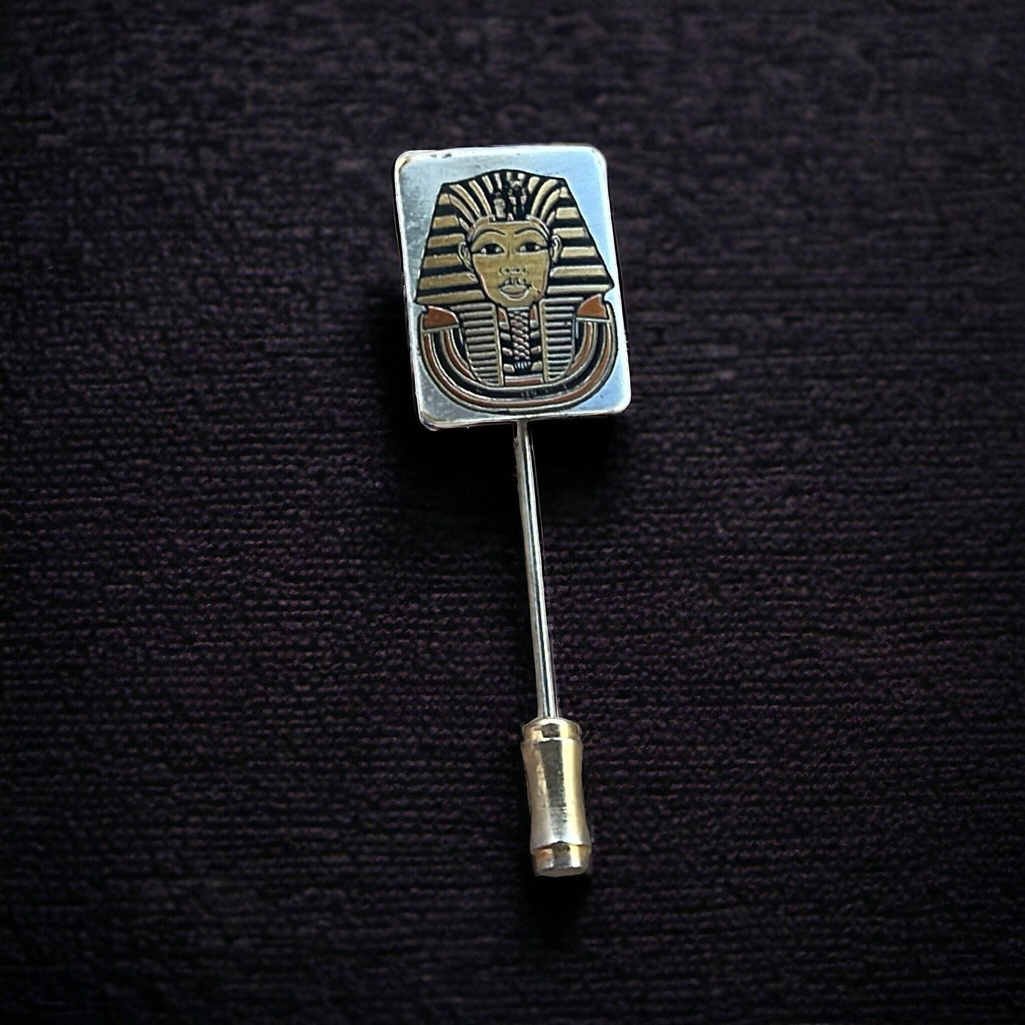 Reed & Barton Damascene Stick Pin, Egyptian Revival, King Tut - Vintage, Signed