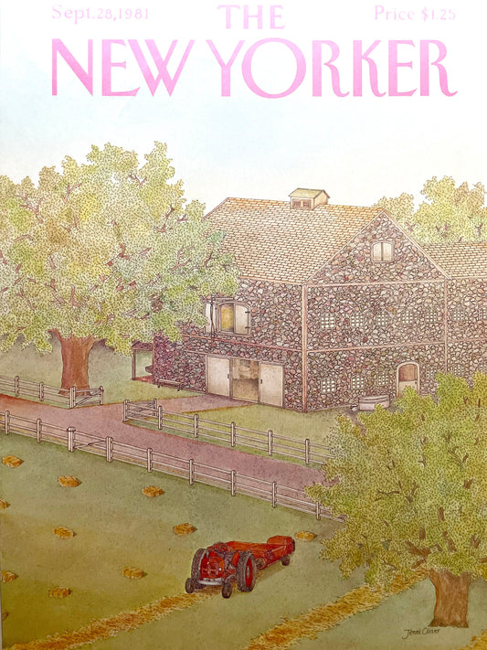 September 28, 1981 - The NEW YORKER Magazine original cover - artist Jenni Oliver - farm