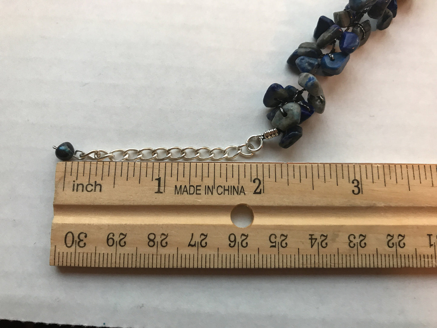 Absolutely stunning blue pearl and gemstone chips vintage necklace