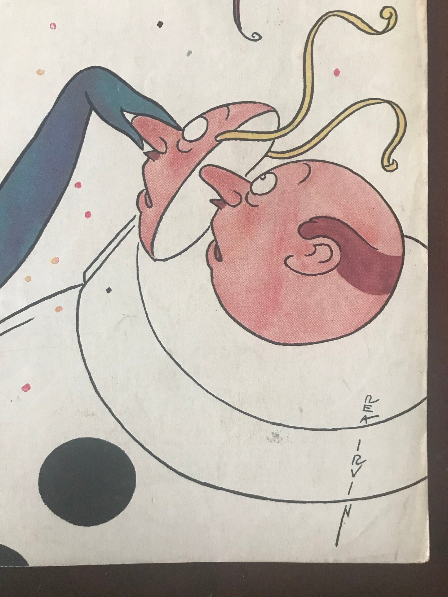 Rare - April 17, 1937 - The NEW YORKER Magazine original cover by Rea Irvin - masquerade party, removing a mask - please read description