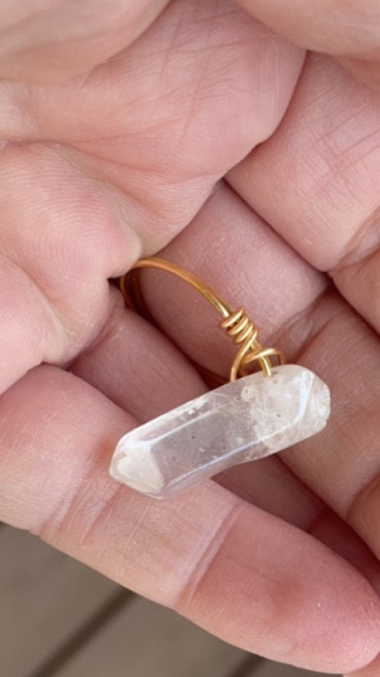 Unique vintage handmade crystal ring