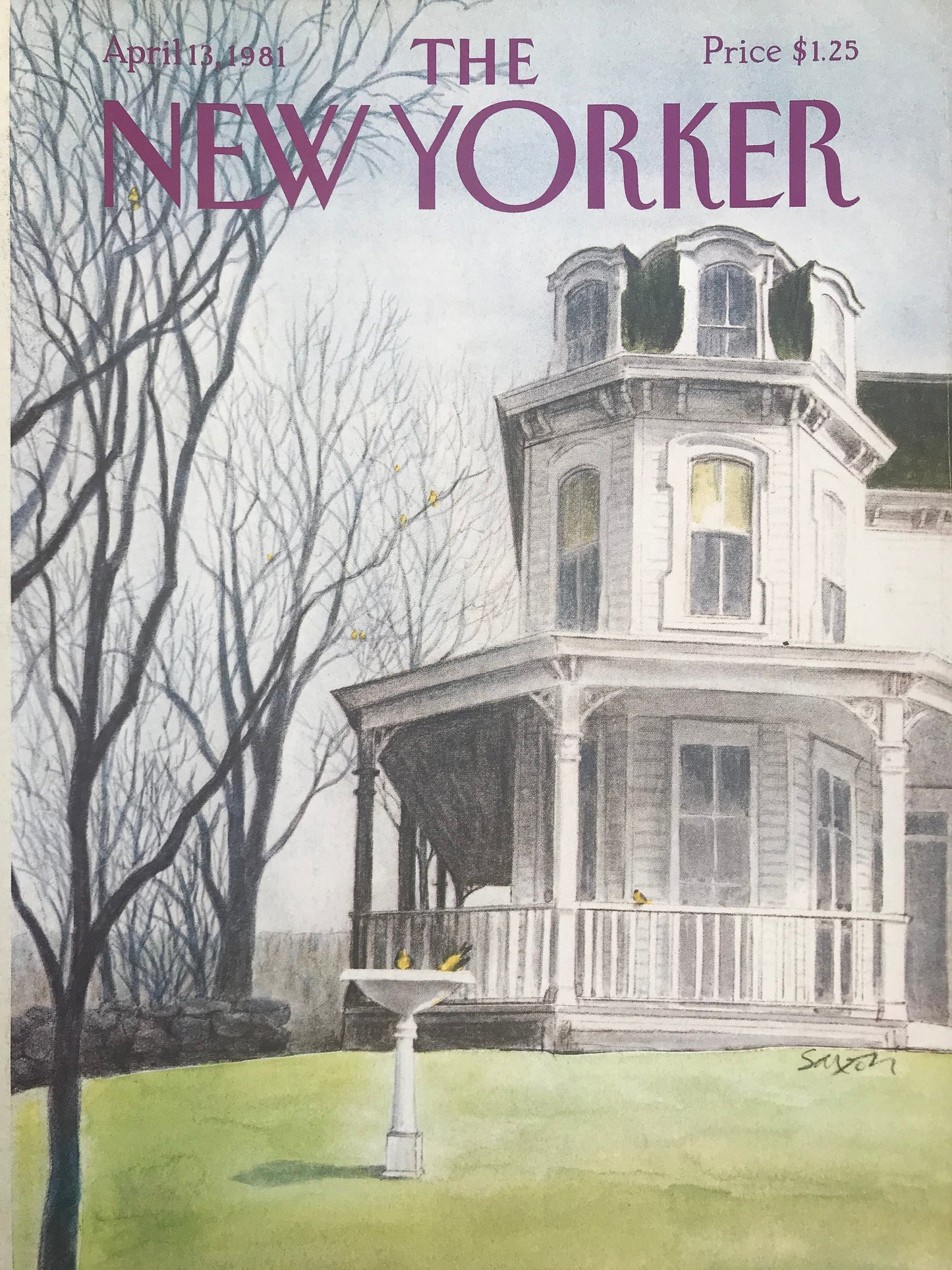 NEW YORKER Magazine original cover - vintage - April 13, 1981
