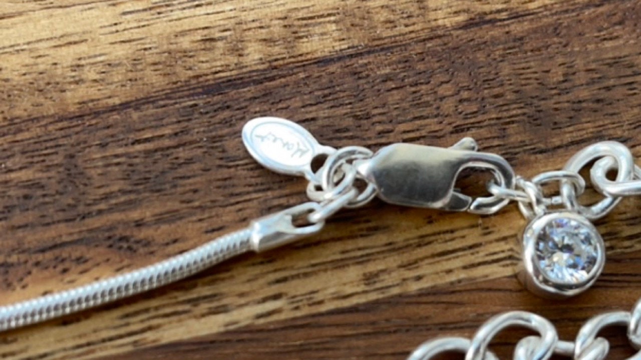 Vintage Monet couture sterling silver and clear geometric Swarovski crystal drop necklace