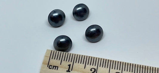 Set of very small 6 mm tiny silvery gray buttons