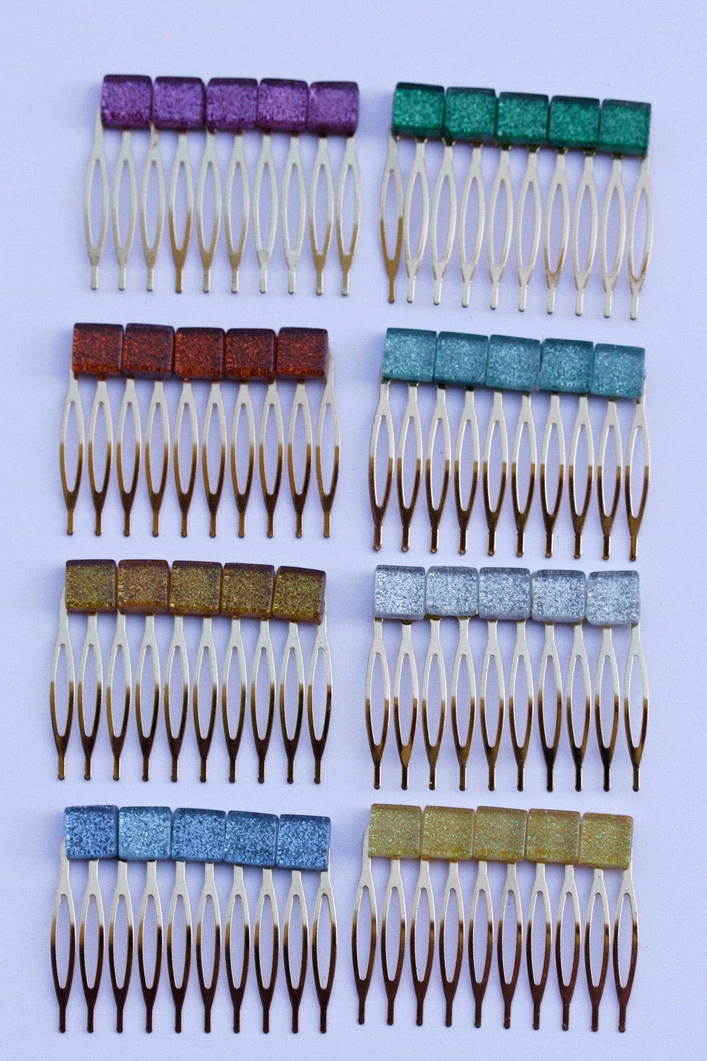 Stunning glittered glass hair comb