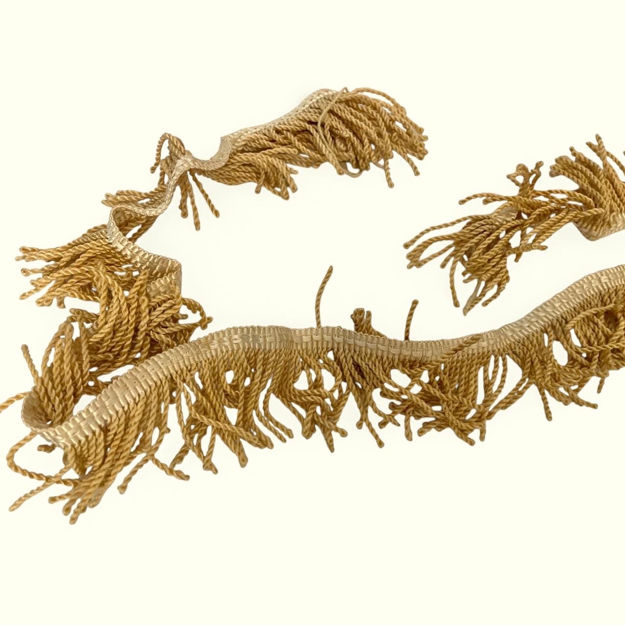 Vintage cream silk bullion fringe - one yard