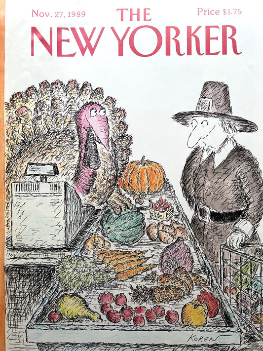 November 27, 1989 - The NEW YORKER Magazine original cover - Edward Koren - Thanksgiving
