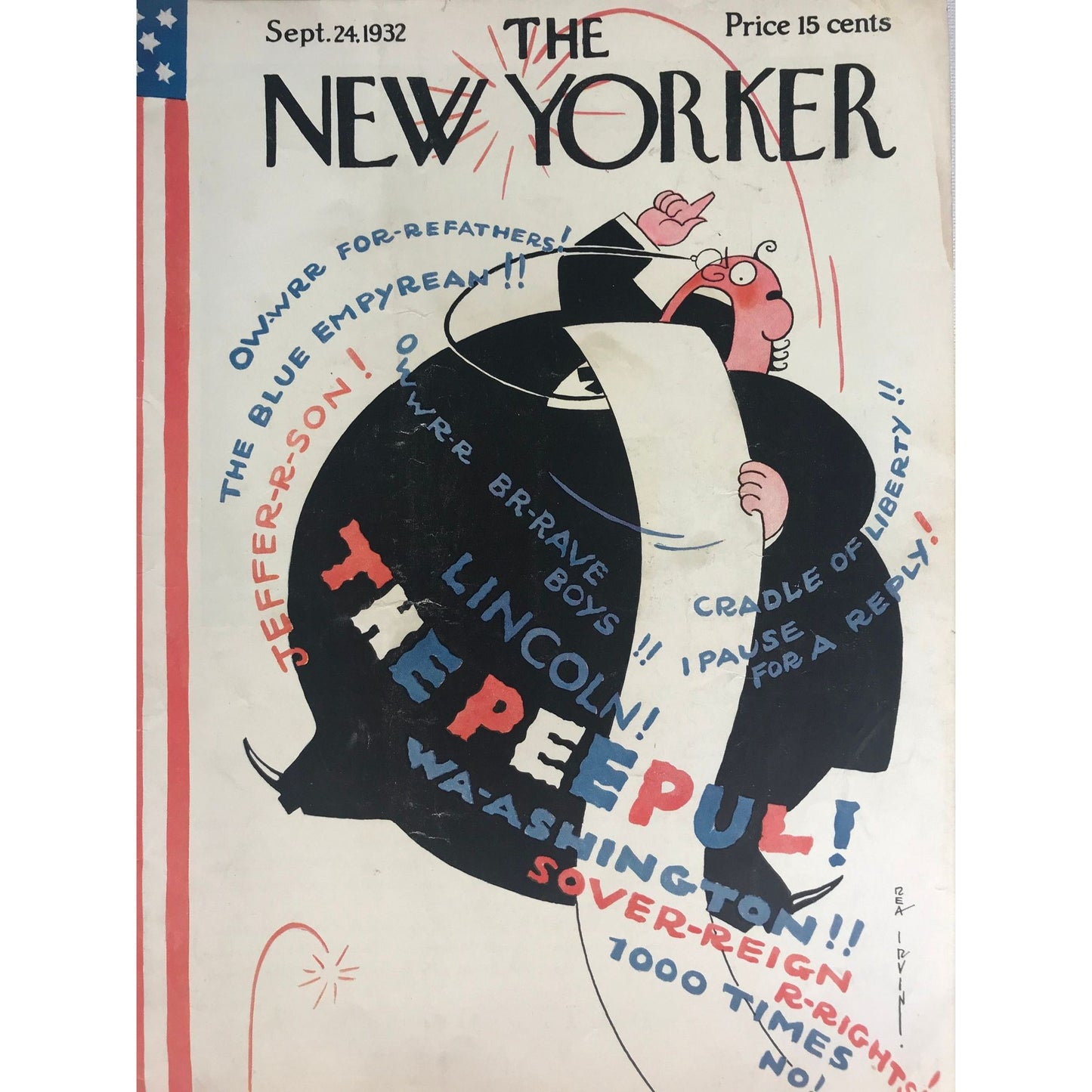 Very Rare NEW YORKER Magazine cover - September 24, 1932