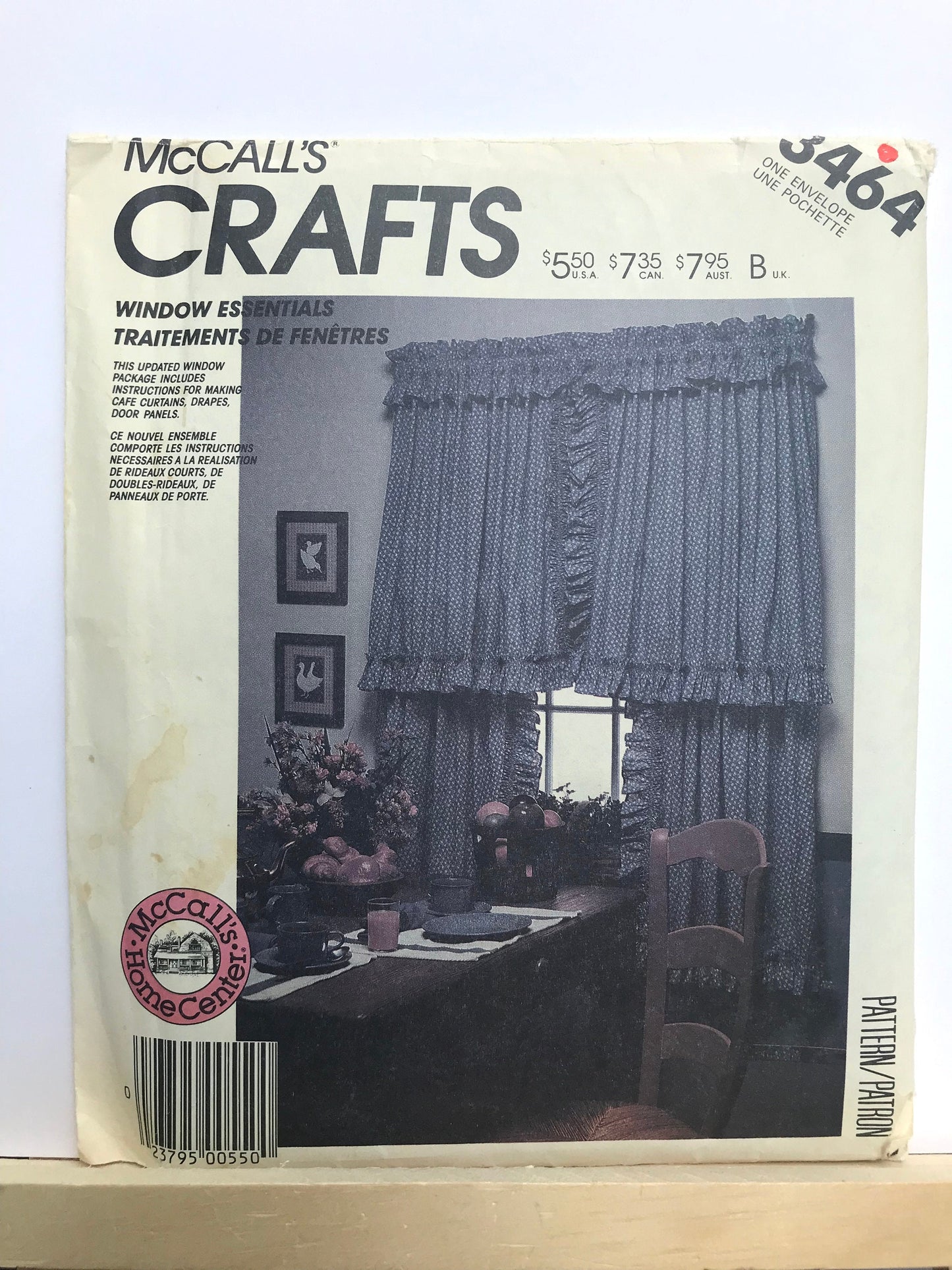 UNCUT Sewing Pattern - Vintage McCall's Home Center pattern 3464 Window Essentials curtain patterns
