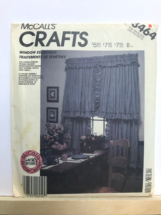 UNCUT Sewing Pattern - Vintage McCall's Home Center pattern 3464 Window Essentials curtain patterns
