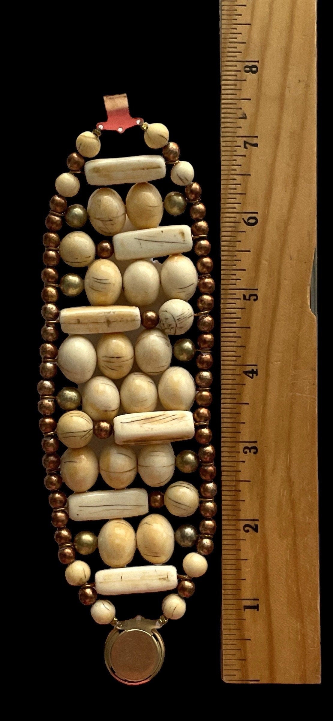 Stunning unique beaded vintage clamper bracelet