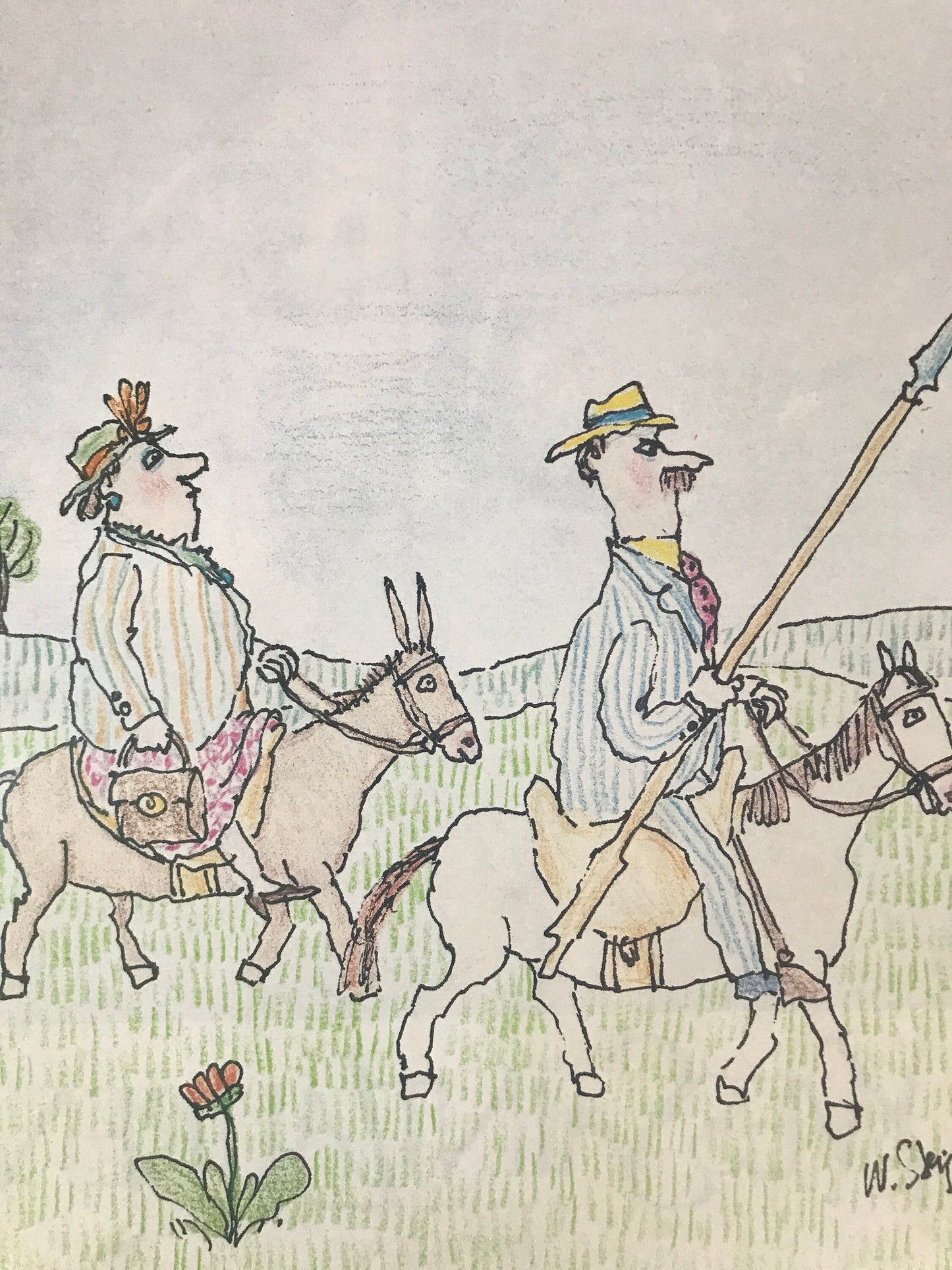 New Yorker Magazine - April 29, 1991 - Cover only - couple horseback riding - by William Steig