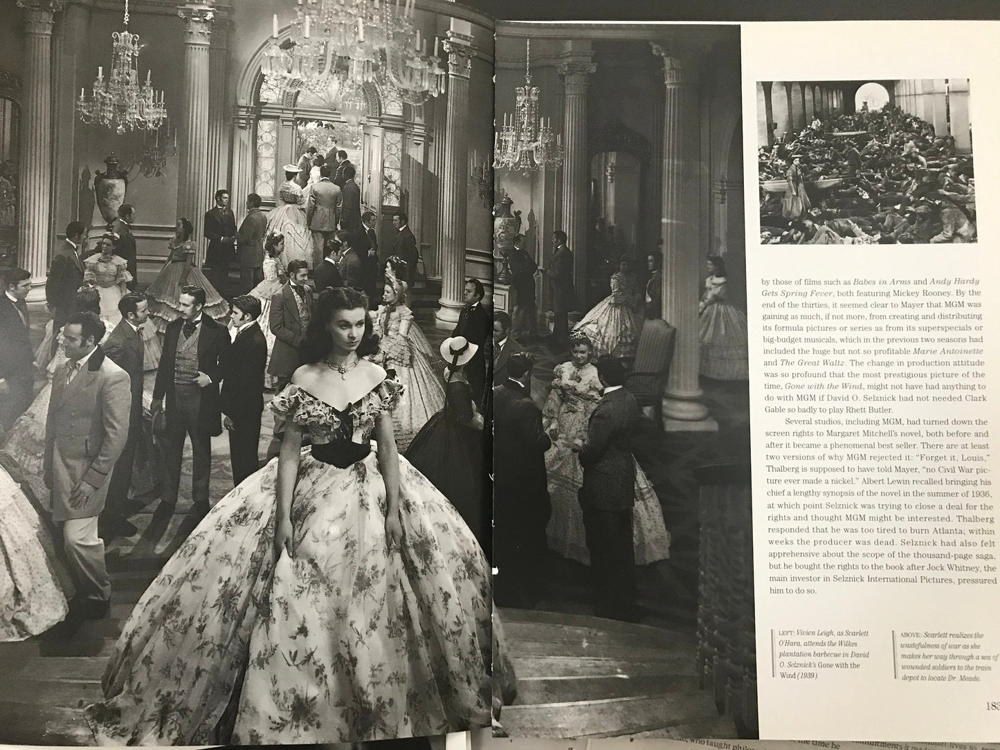 Gone with the Wind - old Hollywood  two-page picture spread from vintage book -  approx.18" x 12" ready to frame,  paper ephemera