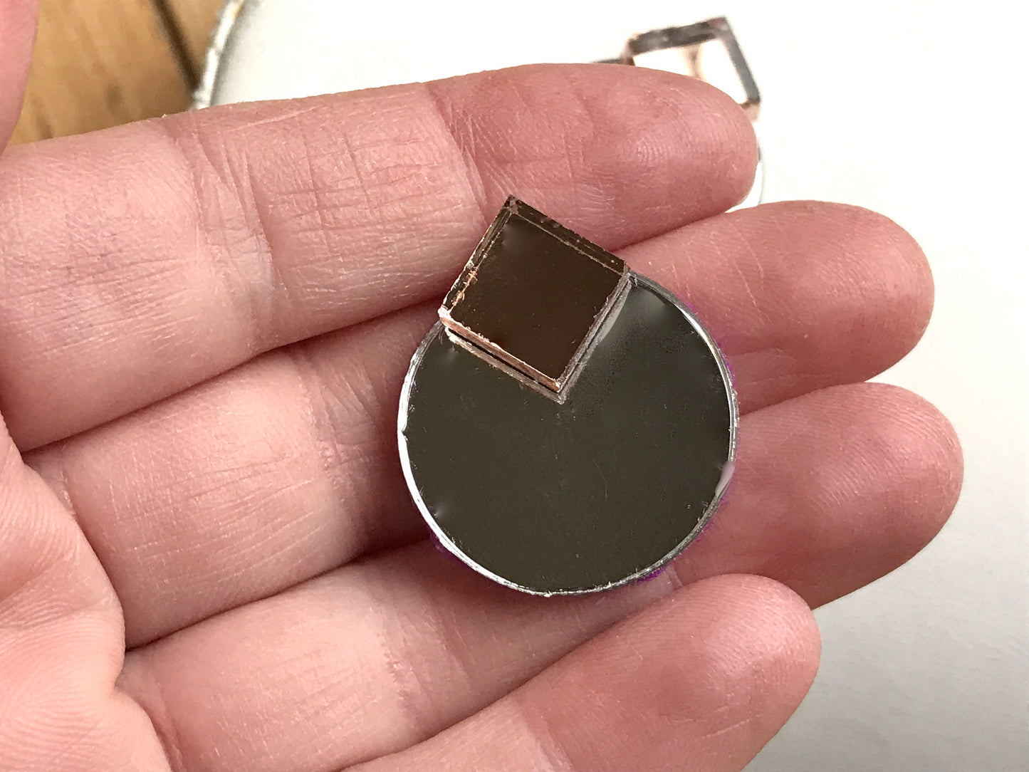 Unique colored mirror earrings