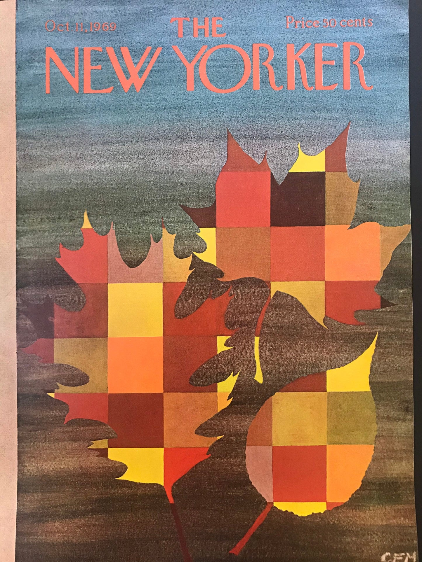 October 11, 1969 - The NEW YORKER Magazine original cover - leaves