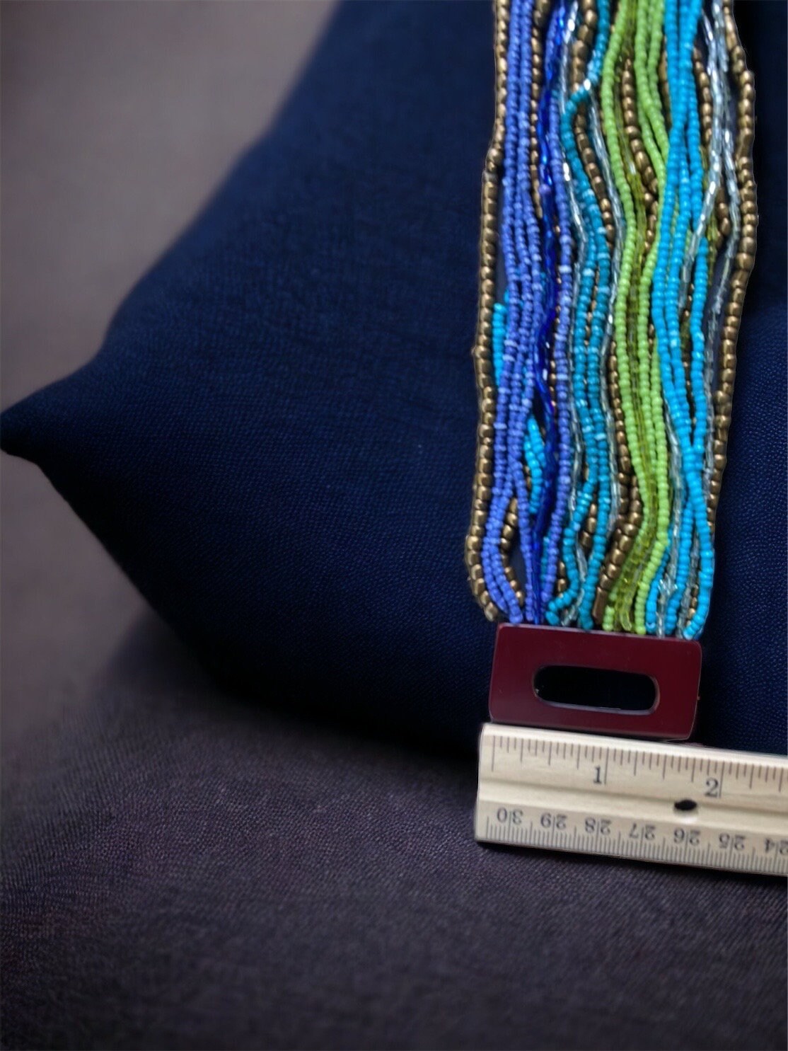 Stunning vintage bracelet - loaded with dozens of strands of tiny glass beads - plastic or bakelite closure?