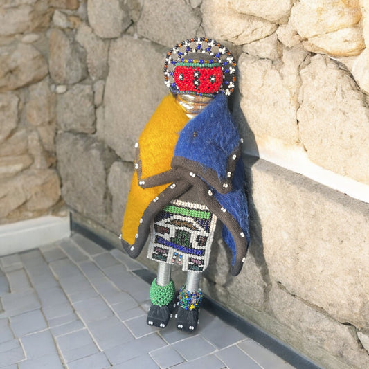 South African Ndebele Tribe Vintage handmade beaded ceremonial doll - exquisite, rare