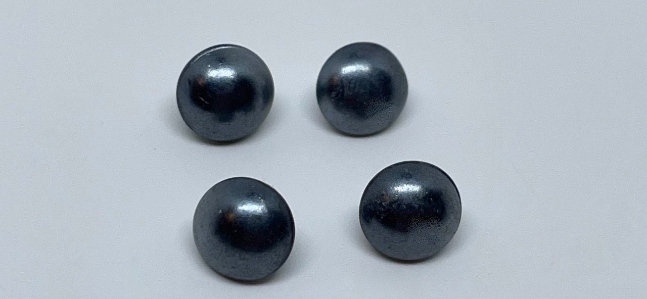 Set of very small 6 mm tiny silvery gray buttons