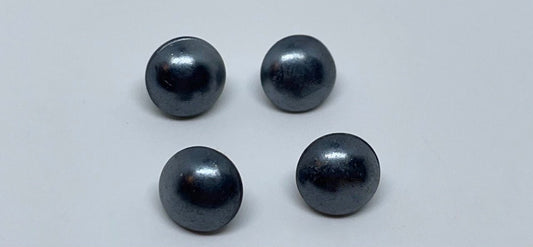 Set of very small 6 mm tiny silvery gray buttons