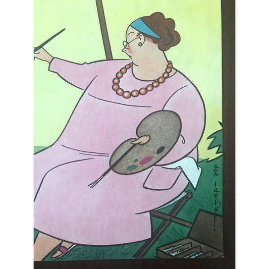 Rare - July 22, 1939 - The NEW YORKER Magazine original cover by Rea Irvin - pink dressed woman painting mailbox - please read description