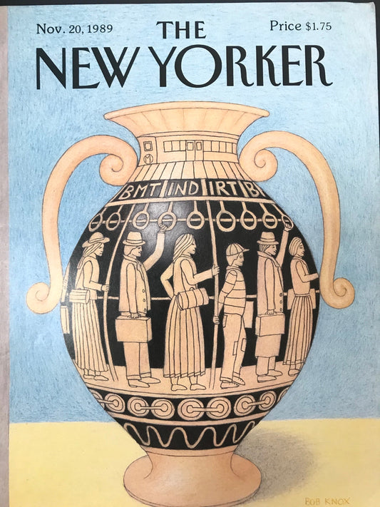 The NEW YORKER cover only - November 20, 1989 - "train" vase
