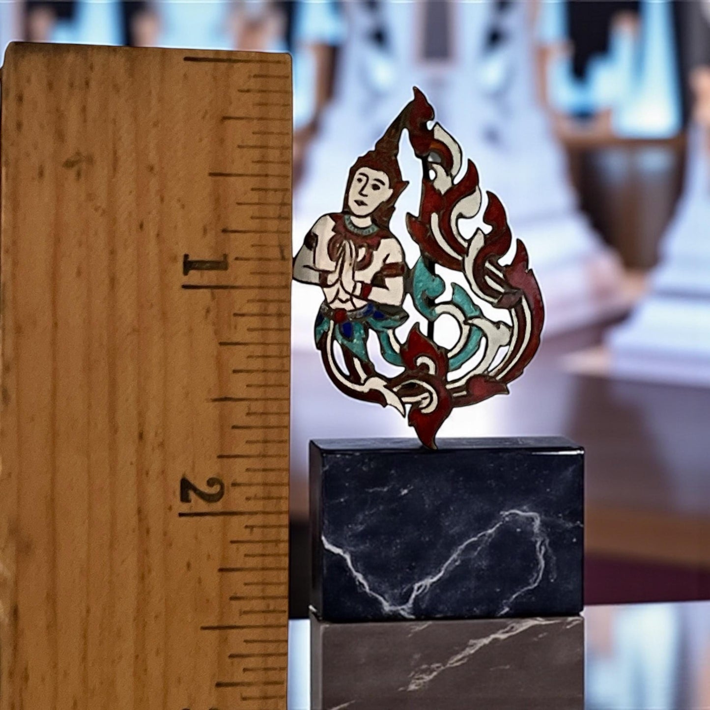 Sterling Silver and enamel Thai Brooch – Siam Dancing Figurine, Traditional Pose, Vintage Thai Jewelry, Cultural Collectible