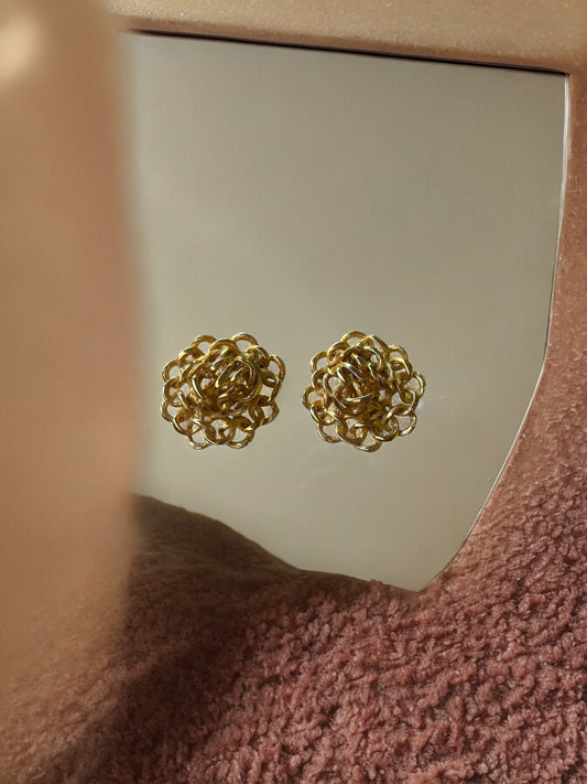 Vintage Fernando Originals FO Inc Gold Tone Clip On Earrings