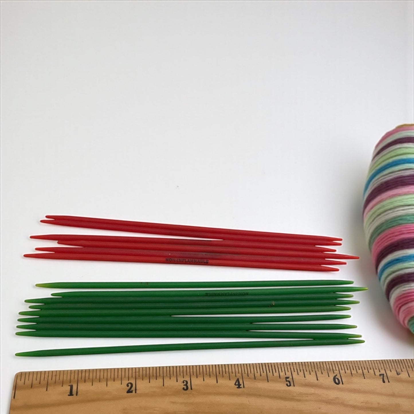 1950's Vintage Boye Double Pointed Knitting Needles – Celluloid Acetate Plastic 7”   Non-Inflammable Marked, Mid-Century Craft Supplies