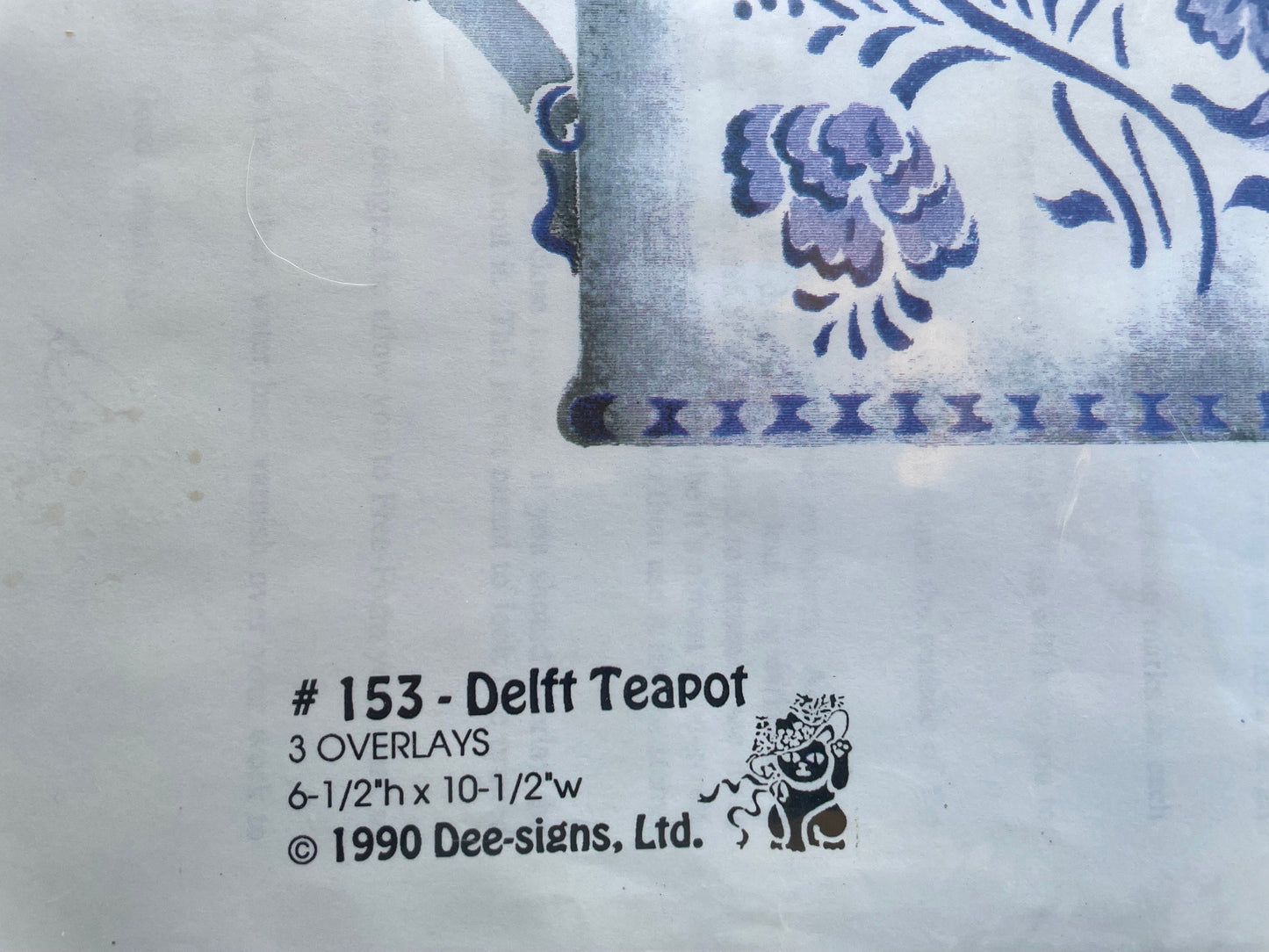 Delft teapot original stencil by Dee-signs in Georgia - in original packaging