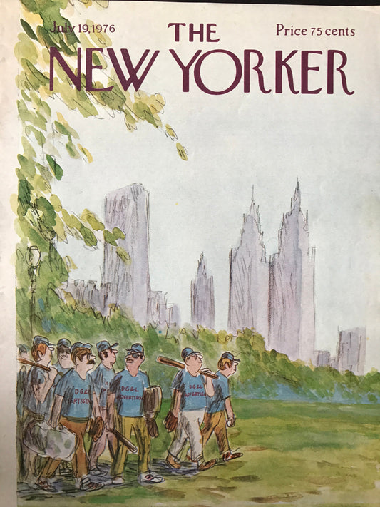 July 19, 1976 - The NEW YORKER Magazine charming original cover - Artist: James Stevenson - baseball