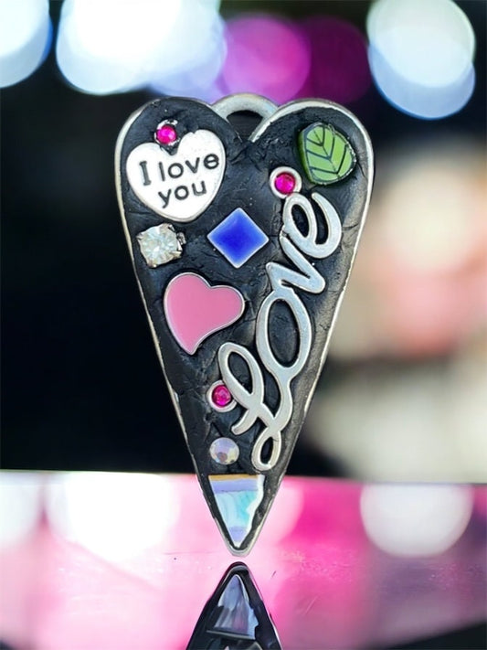 My handmade mosaic heart necklace pendant - Love