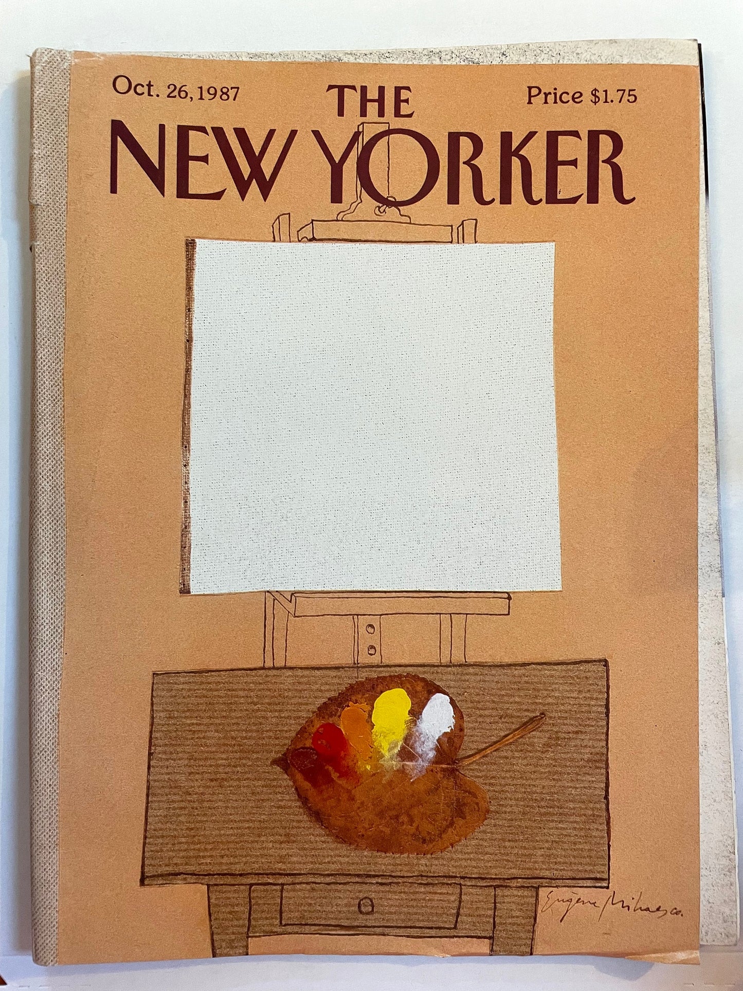 October 26, 1987 - COMPLETE ISSUE of The New Yorker Magazine - fall paint pallette on leaf