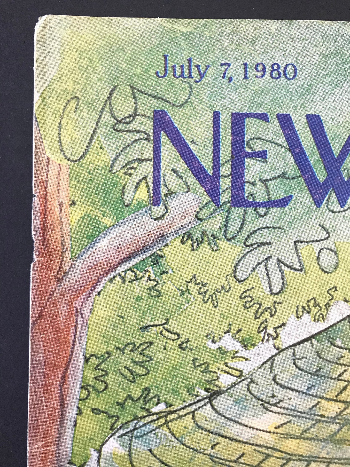 July 7, 1980 - The NEW YORKER Magazine vintage original cover - musicians playing at a gazebo